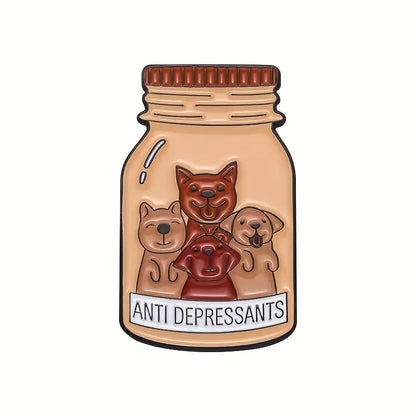 Pin Anti Depressants met 4 hondjes