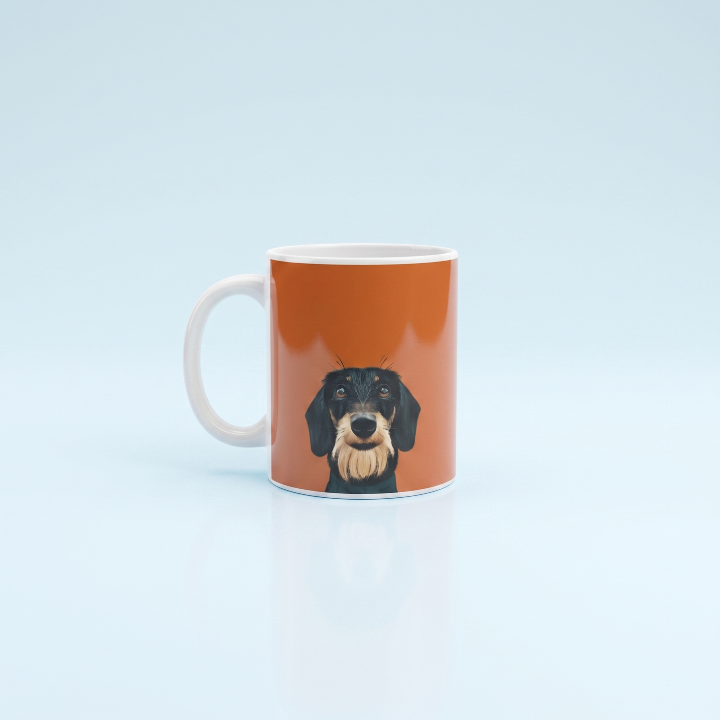 Ruwhaar Teckel Mok Oker -  Wire Haired Dachshund Keramische Mok 11oz