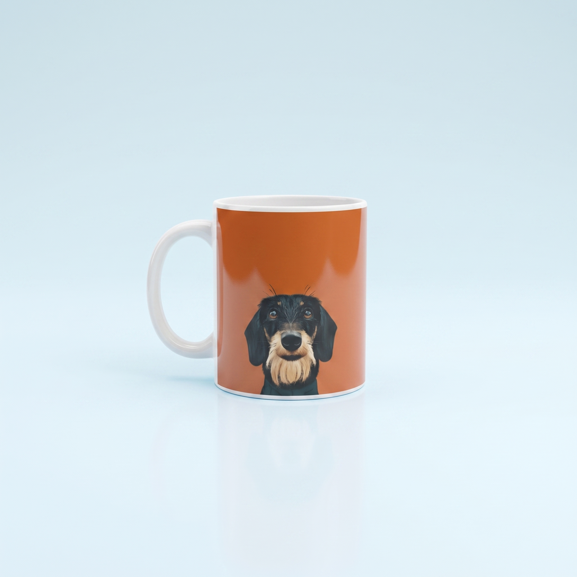 Ruwhaar Teckel Mok Oker -  Wire Haired Dachshund Keramische Mok 11oz