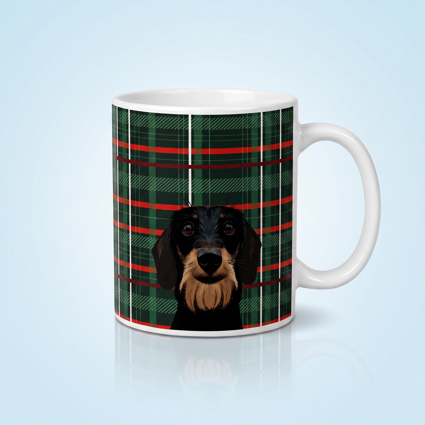 Ruwhaar Teckel Mok Tartan - Keramische Mok 11oz
