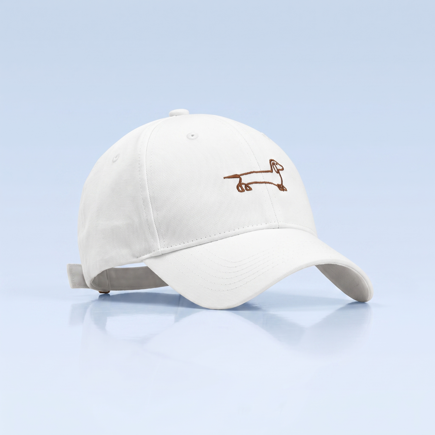 Teckel Pet Geborduurd - Baseball Cap met Dachshund wit