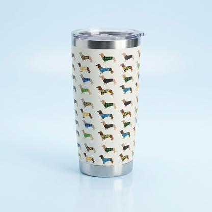 Teckel Thermobeker 20oz – Geïsoleerde Roestvrijstalen Reismok met Teckelmotief