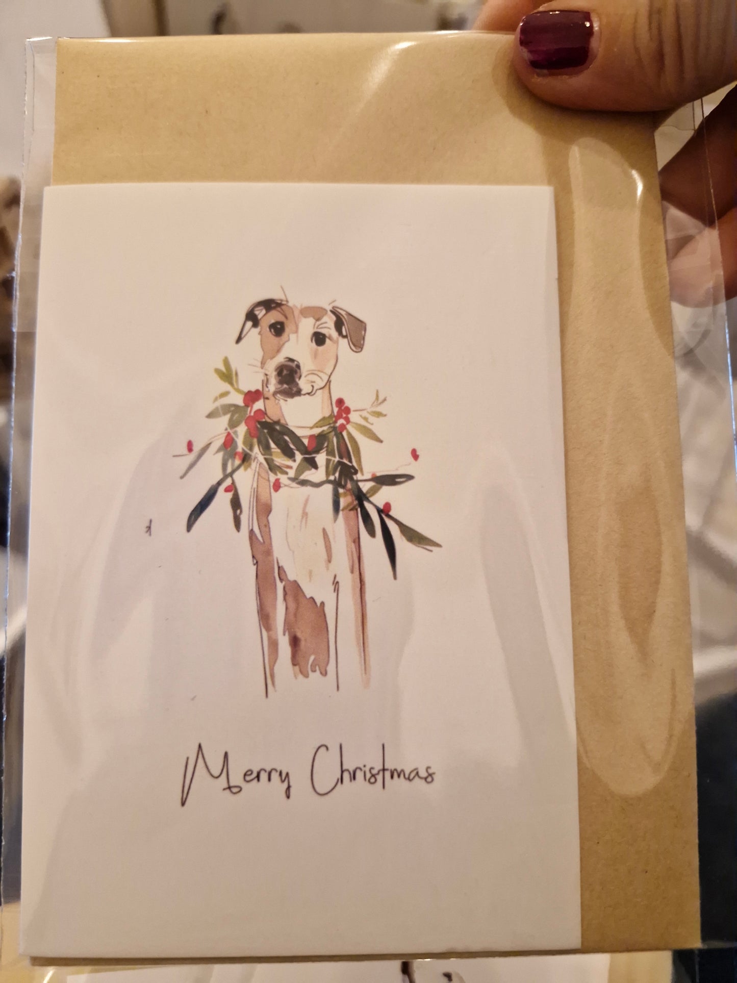 Wenskaart Dubbel Gevouwen - Merry Christmas Dog
