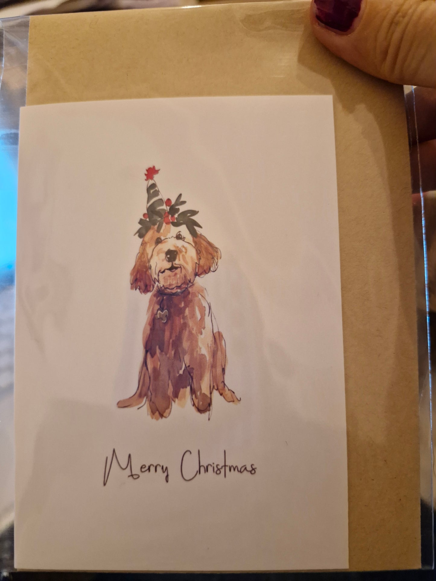 Wenskaart Dubbel Gevouwen - Merry Christmas Doodle