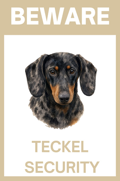 Waakbord merle teckel - bordkleur beige