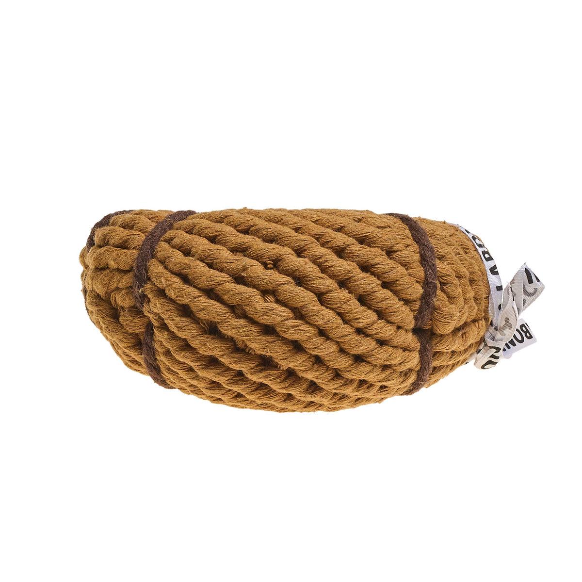 Croissant touwspeeltje voor honden, liggend zijaanzicht, katoenen touw