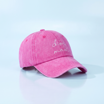 dog mom pet geborduurde tekst fel roze