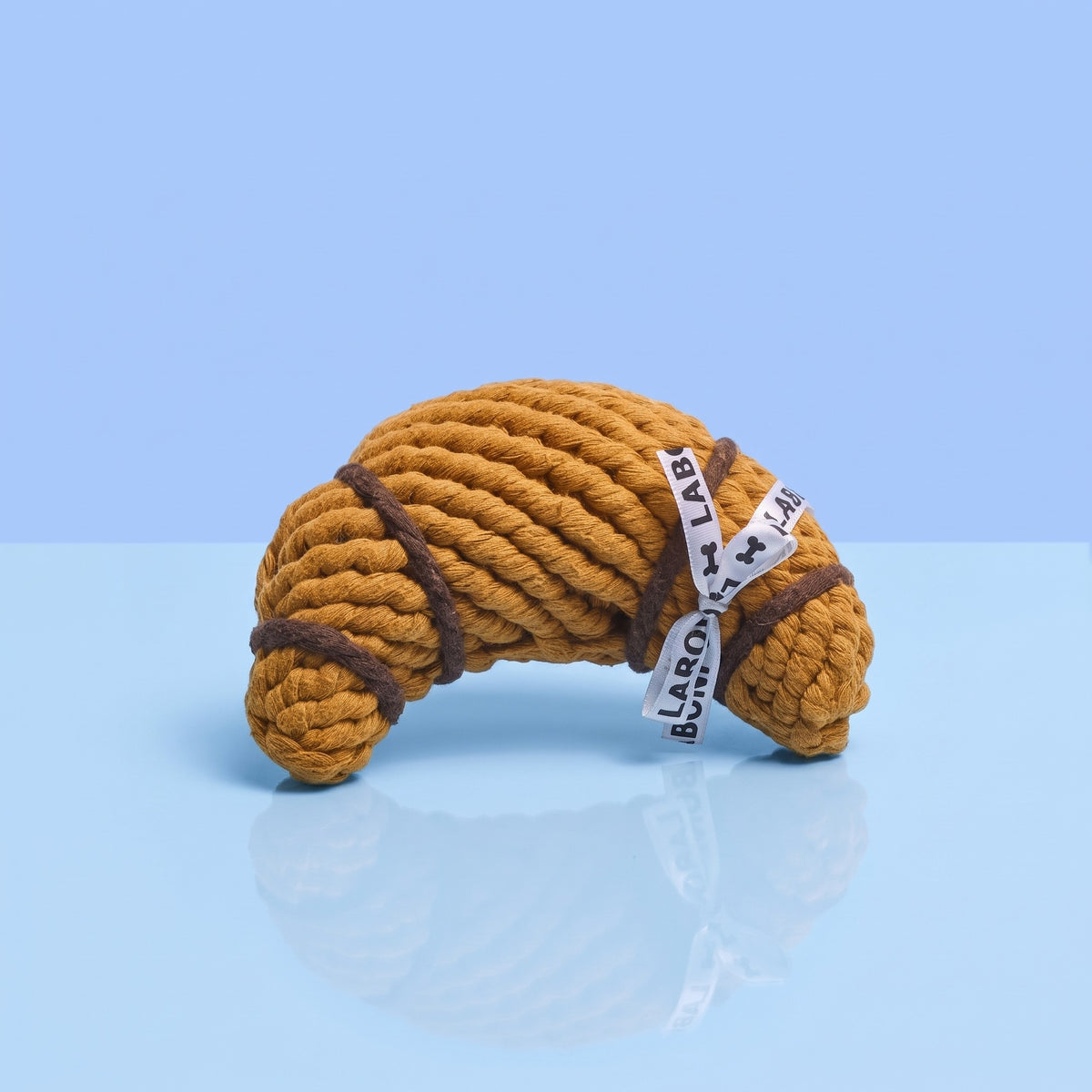 Croissant hondenspeeltje van katoenen touw, grappig cadeau voor honden en baasjes