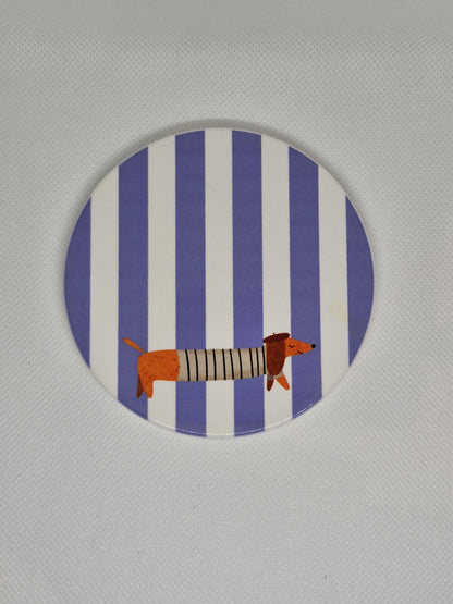 Teckel Onderzetters "La Saucisse Parisienne" - Uniek Design voor Hondenliefhebbers - 2 stuks