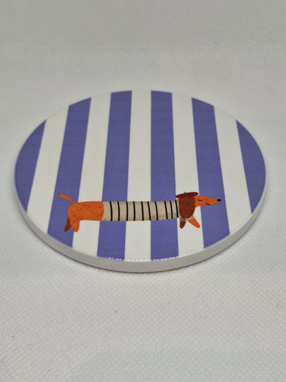 Teckel Onderzetters "La Saucisse Parisienne" - Uniek Design voor Hondenliefhebbers - 2 stuks