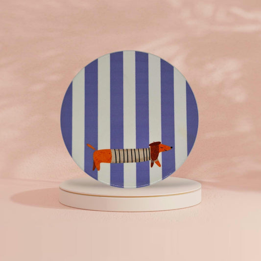 Teckel Onderzetters "La Saucisse Parisienne" - Uniek Design voor Hondenliefhebbers - 2 stuks