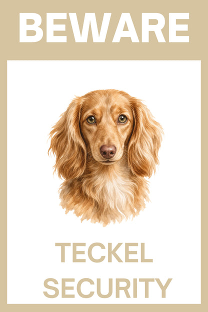 Waakbord teckel langhaar blond - bordkleur beige