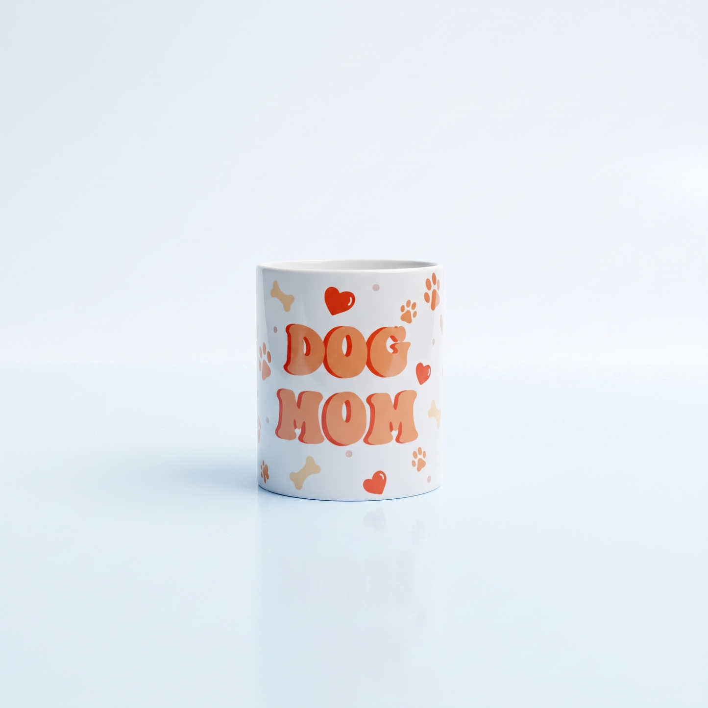 Dog Mom Mok Hartjes Oranje 11oz