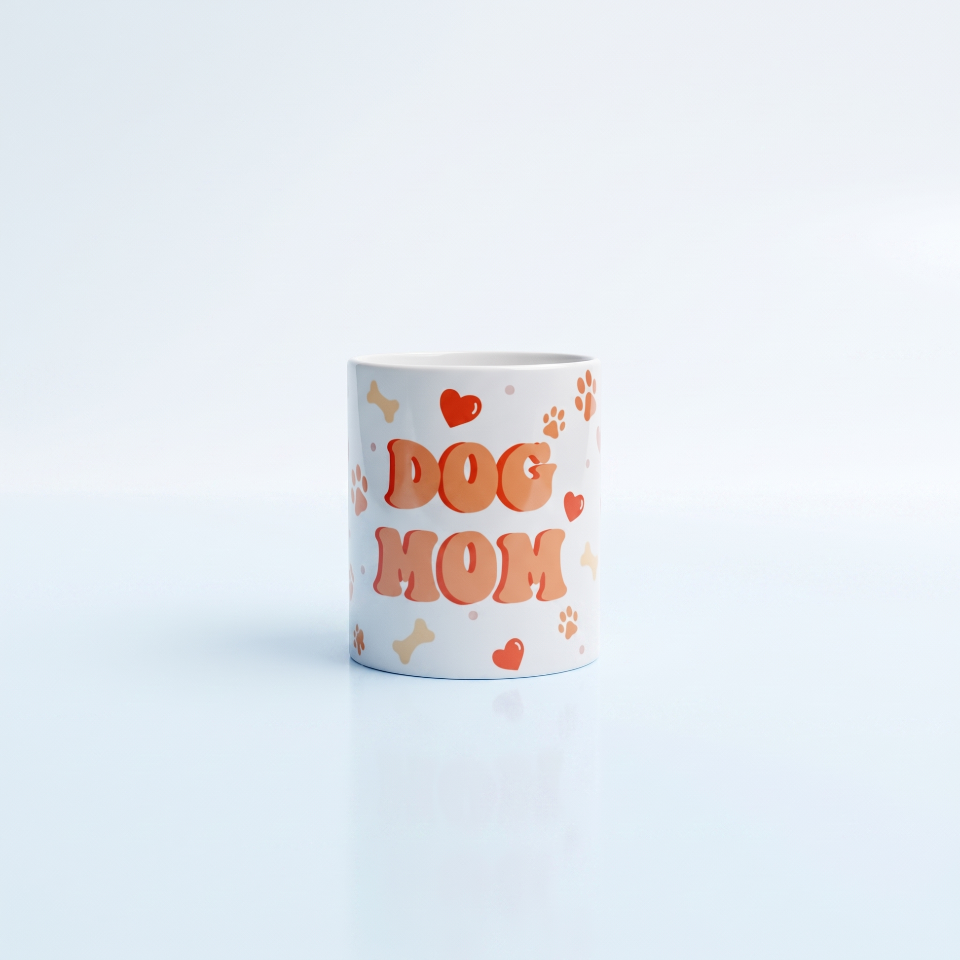 Dog Mom Mok Hartjes Oranje 11oz
