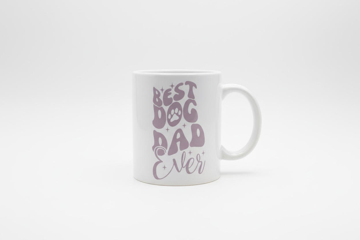 mok met tekst best dog dad ever - lila kleur