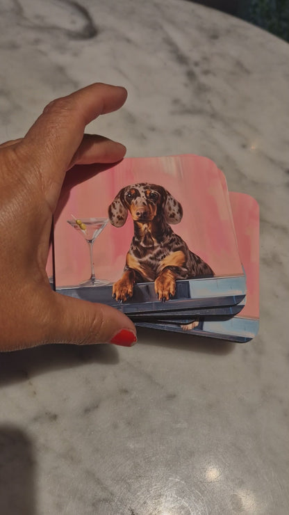 Coaster / onderzetter Weenie Martini - Kies jouw Teckelras