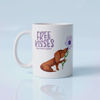 Dog Free Kisses may contain slobber Mok 11oz