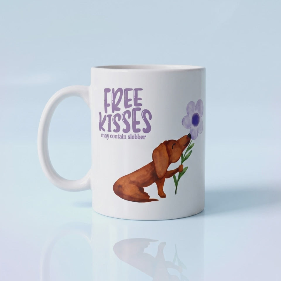 Dog Free Kisses may contain slobber Mok 11oz