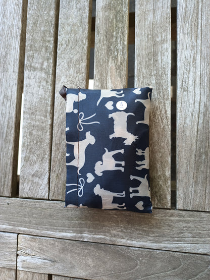 Opvouwbare boodschappentassen met verschillende honden - blauw