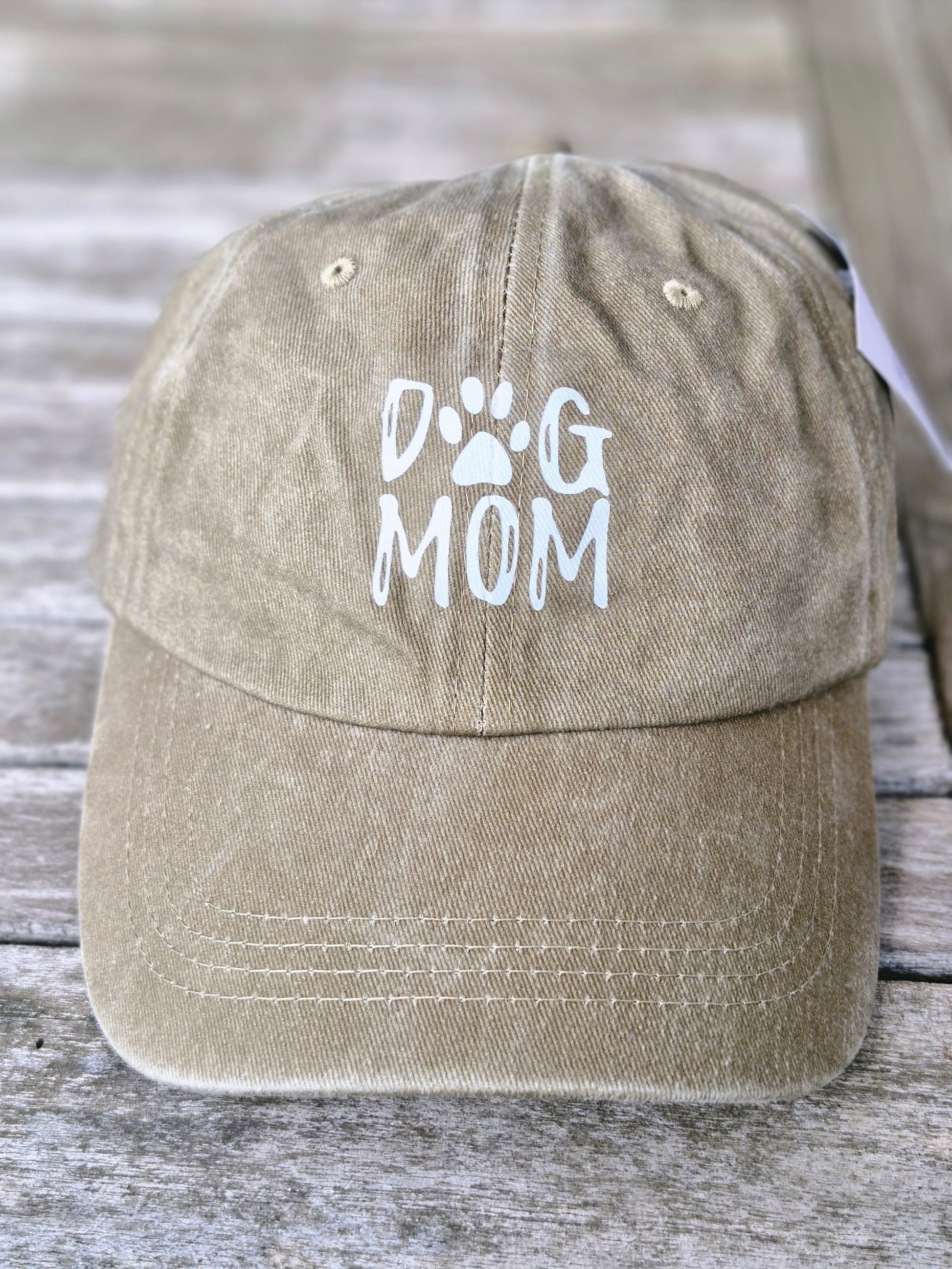 Dog Mom pet met geprinte tekst - chino katoen dad cap