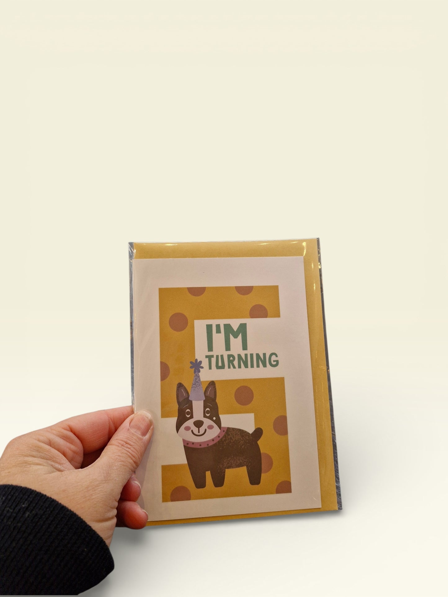 Wenskaart 'I'm turning 5' - verjaardag hond