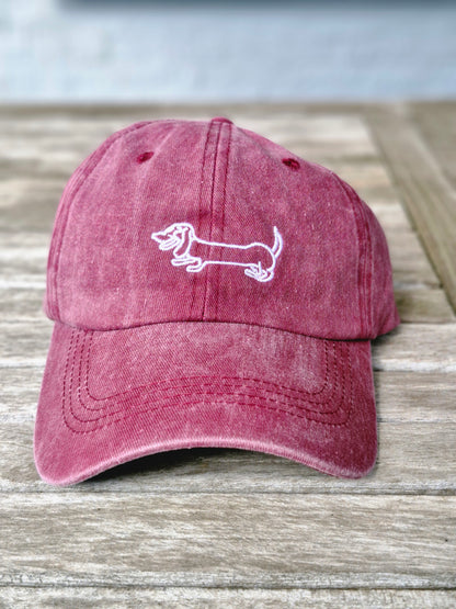 Pet met Geborduurde Dachshund / Teckel - Chino Katoen - Verschillende Kleuren