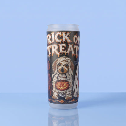 Halloween kaars in glas Trick or Treat met hondje als mummie, cadeau voor hondenliefhebbers