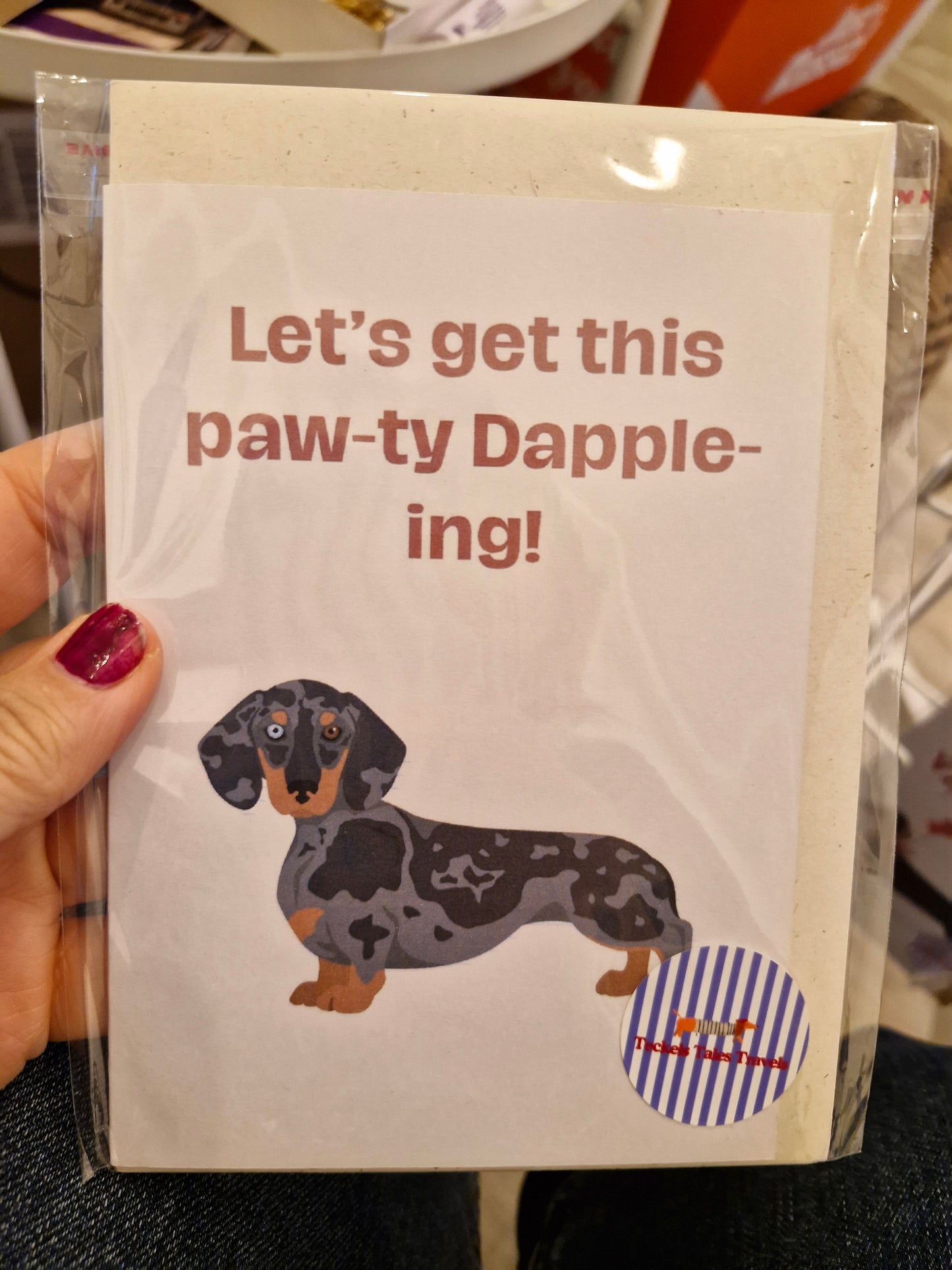 wenskaart Let's get this pawty dapple-ing